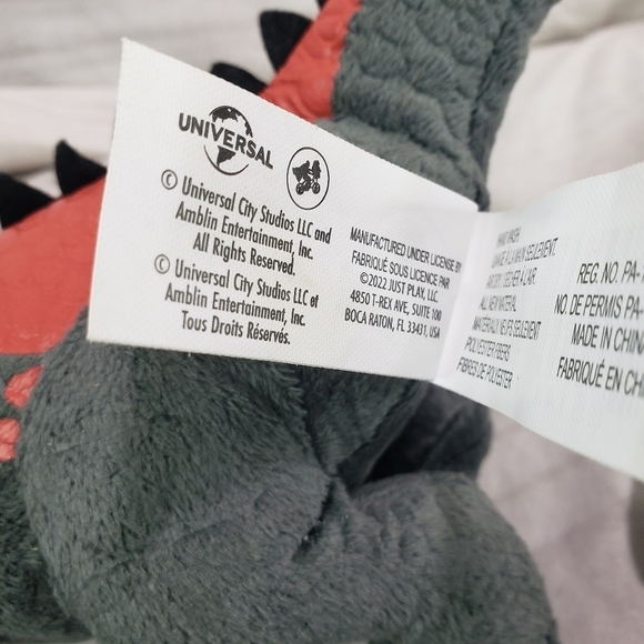 Jurassic World Raptor & Carnotaurus Dinosaur Plush Stuffed Set Of 2 Gray 2022 - Picture 8 of 11